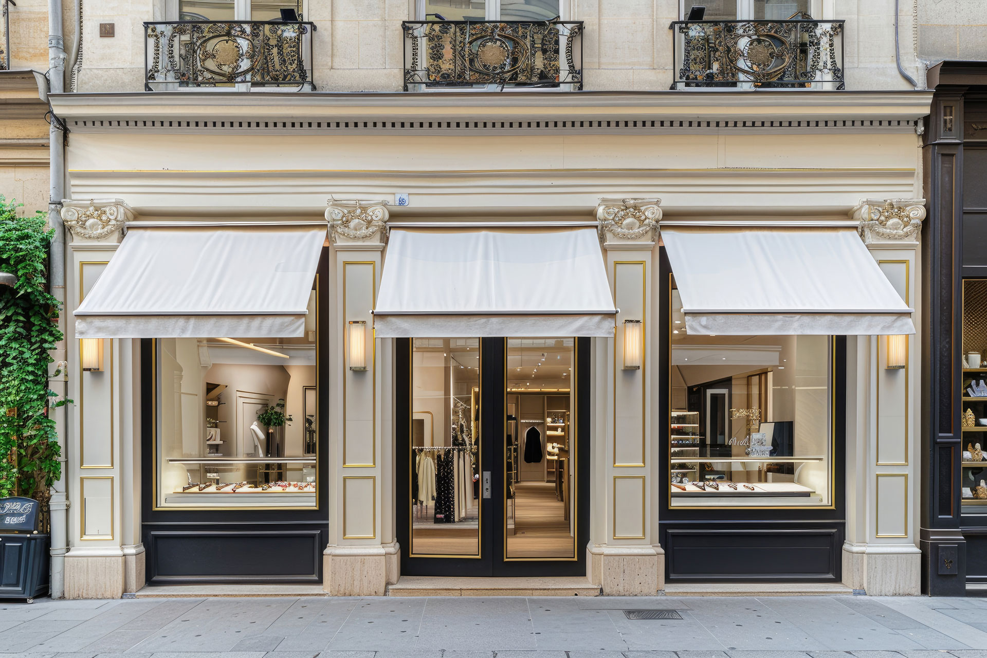 photographie d'un store extérieur installé pour un commerce